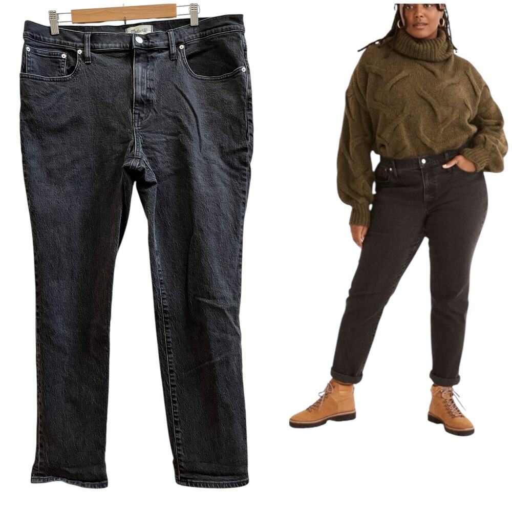 Madewell Size 32 Black Wash The Slim Boy Jean 28 Inch Inseam